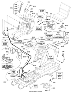 Electrical Group Diagram and Parts List for 107250070 (2691088-00)(2012) Briggs and Stratton Lawn Tractor